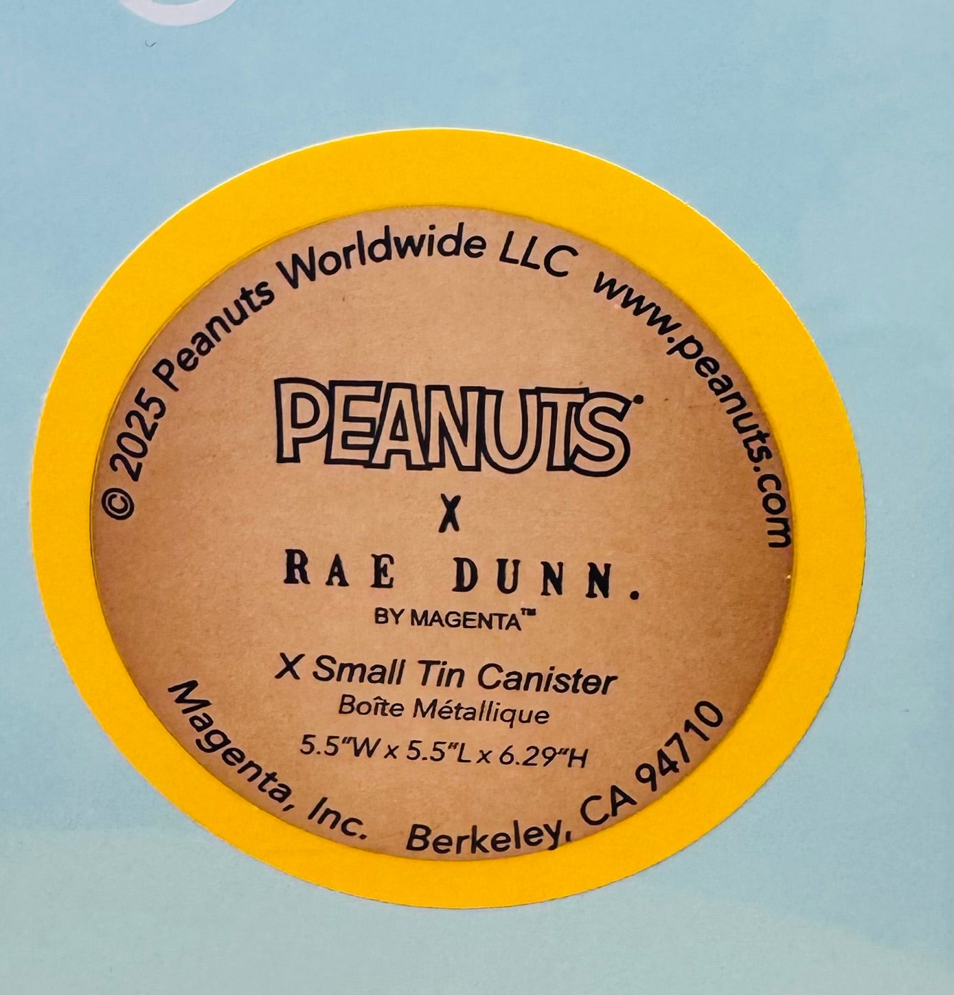 New teal tin Rae Dunn x Peanuts Snoopy TREATS holders