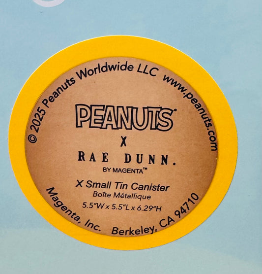 New teal tin Rae Dunn x Peanuts Snoopy TREATS holders