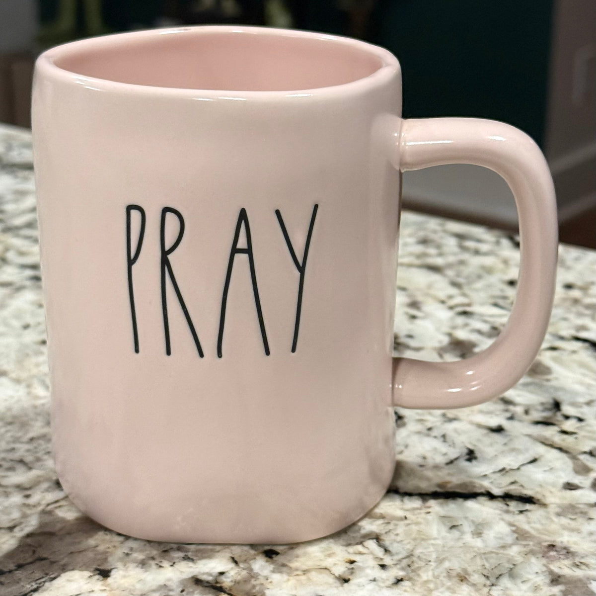 New Rae Dunn pink ceramic coffee mug PRAY