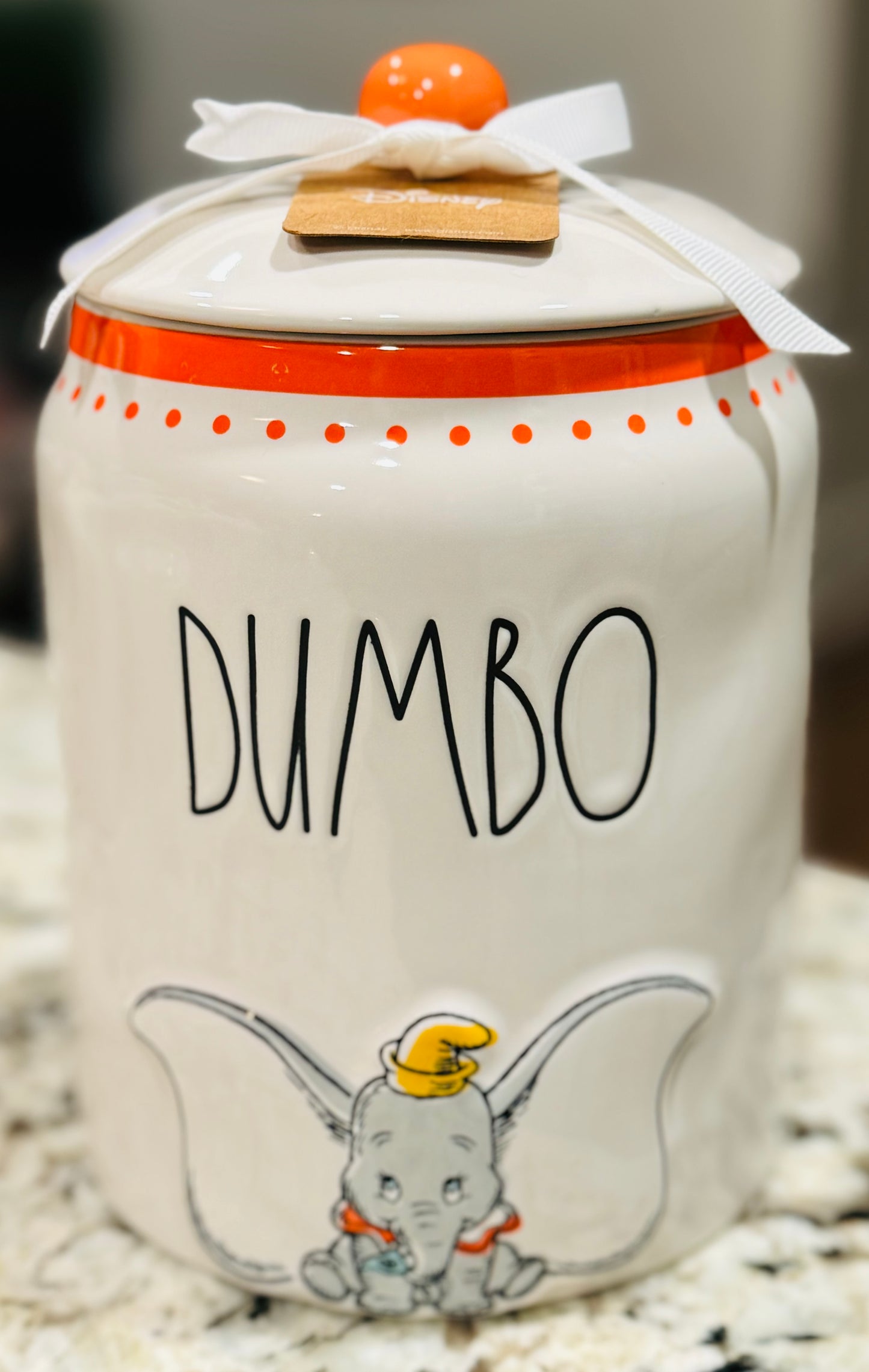 New Rae Dunn x Disney’s DUMBO ceramic cookie jar 8.5x6.5