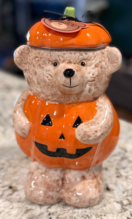 New pumpkin 4-piece ceramic Creepy Critters Bear mug set & 2 cookie jars