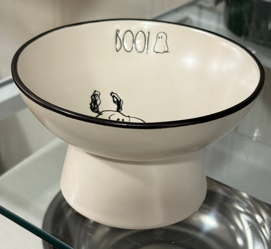 New Rae Dunn x Peanuts Snoopy ceramic small raised candy dish BOO!