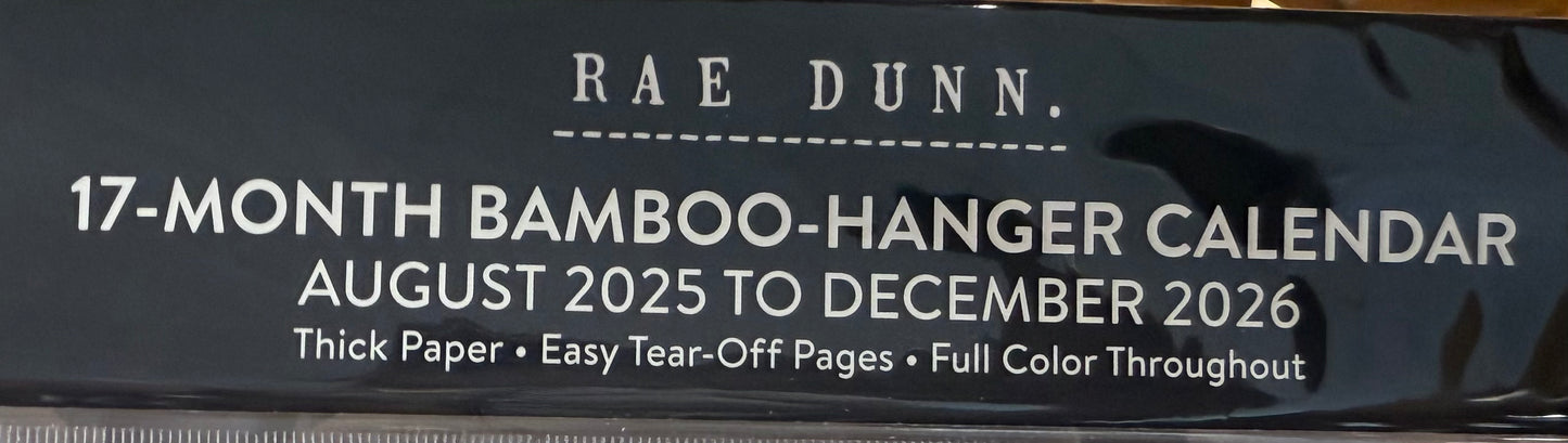 New Rae Dunn 17 month Bamboo hanging calendar-strawberry