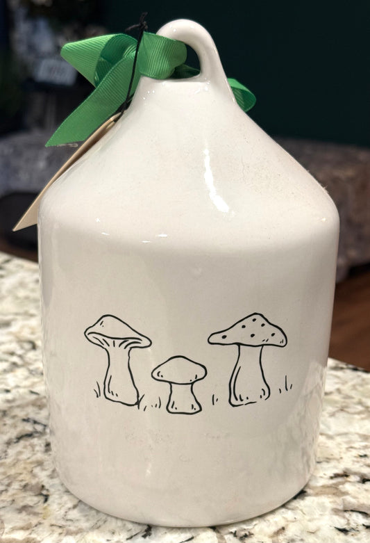 New Rae Dunn white ceramic birdhouse PERCH (mushroom back)