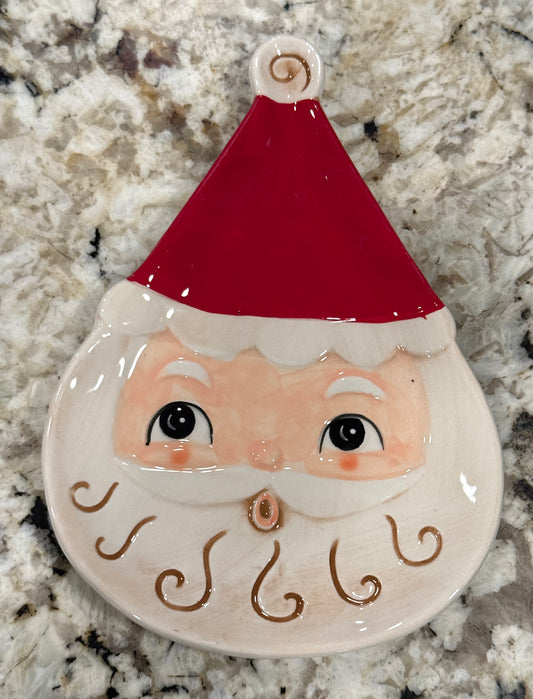 New Joanna Parker santa ceramic christmas spoon rest