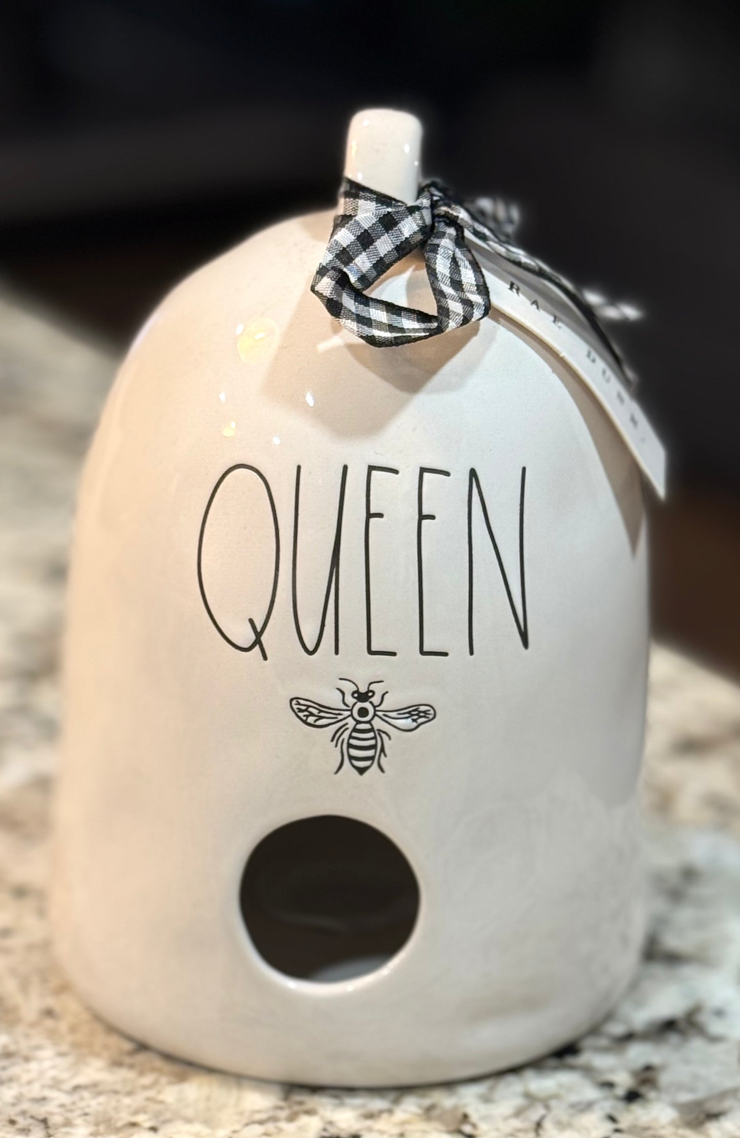 New Rae Dunn white ceramic birdhouse QUEEN BEE 🐝