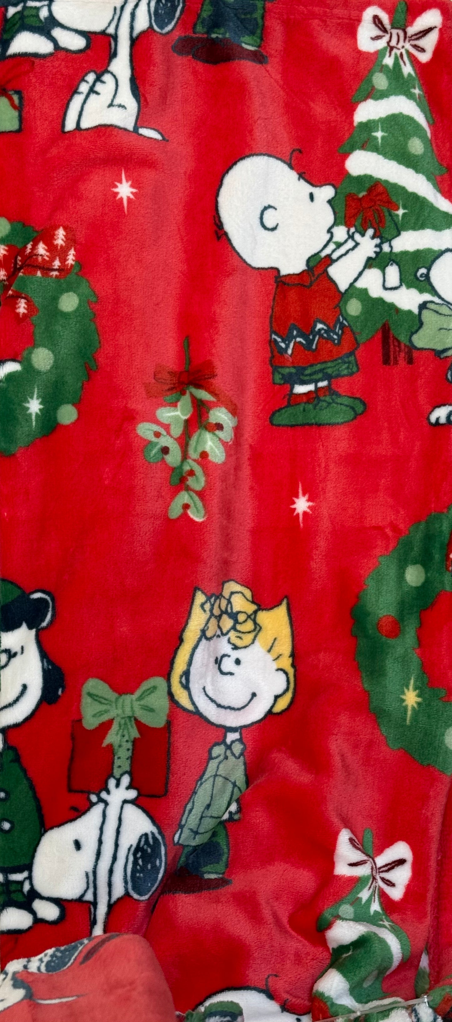New red Peanuts Snoopy Christmas throw blanket bedding 50x70