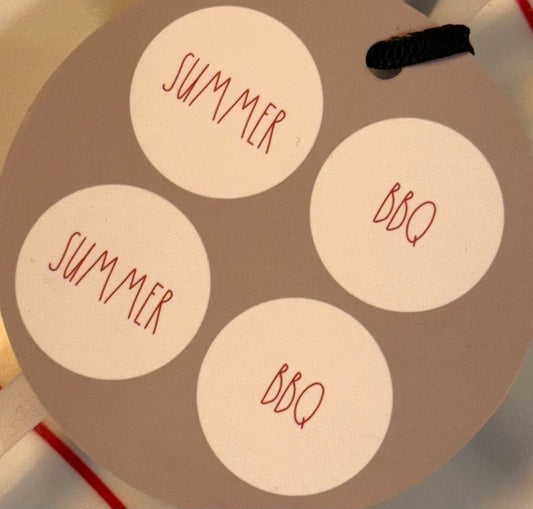 New Rae Dunn 12” 4-piece melamine plate set SUMMER BBQ