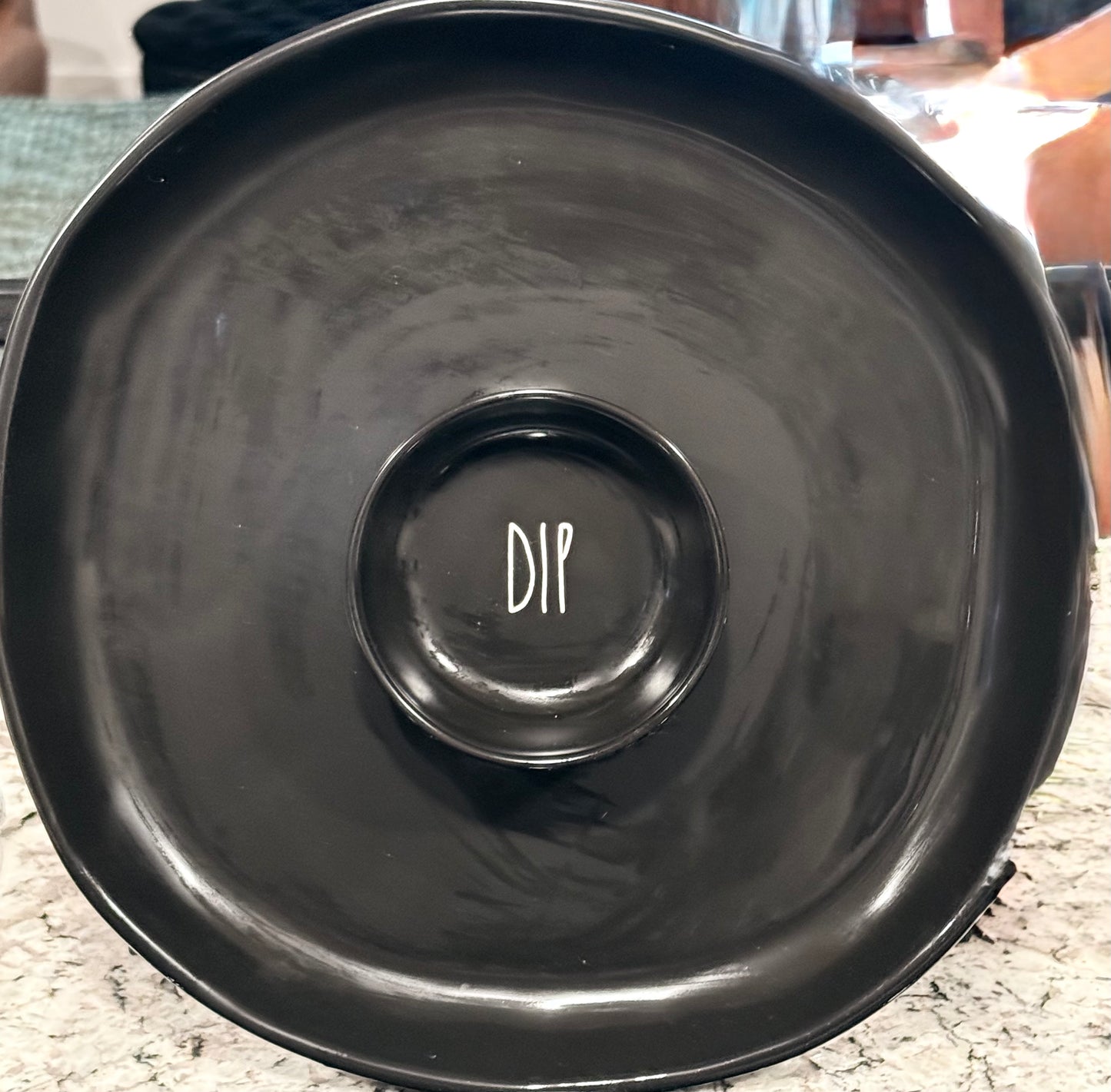 Rae Dunn black ceramic large serving platter/tray DIP