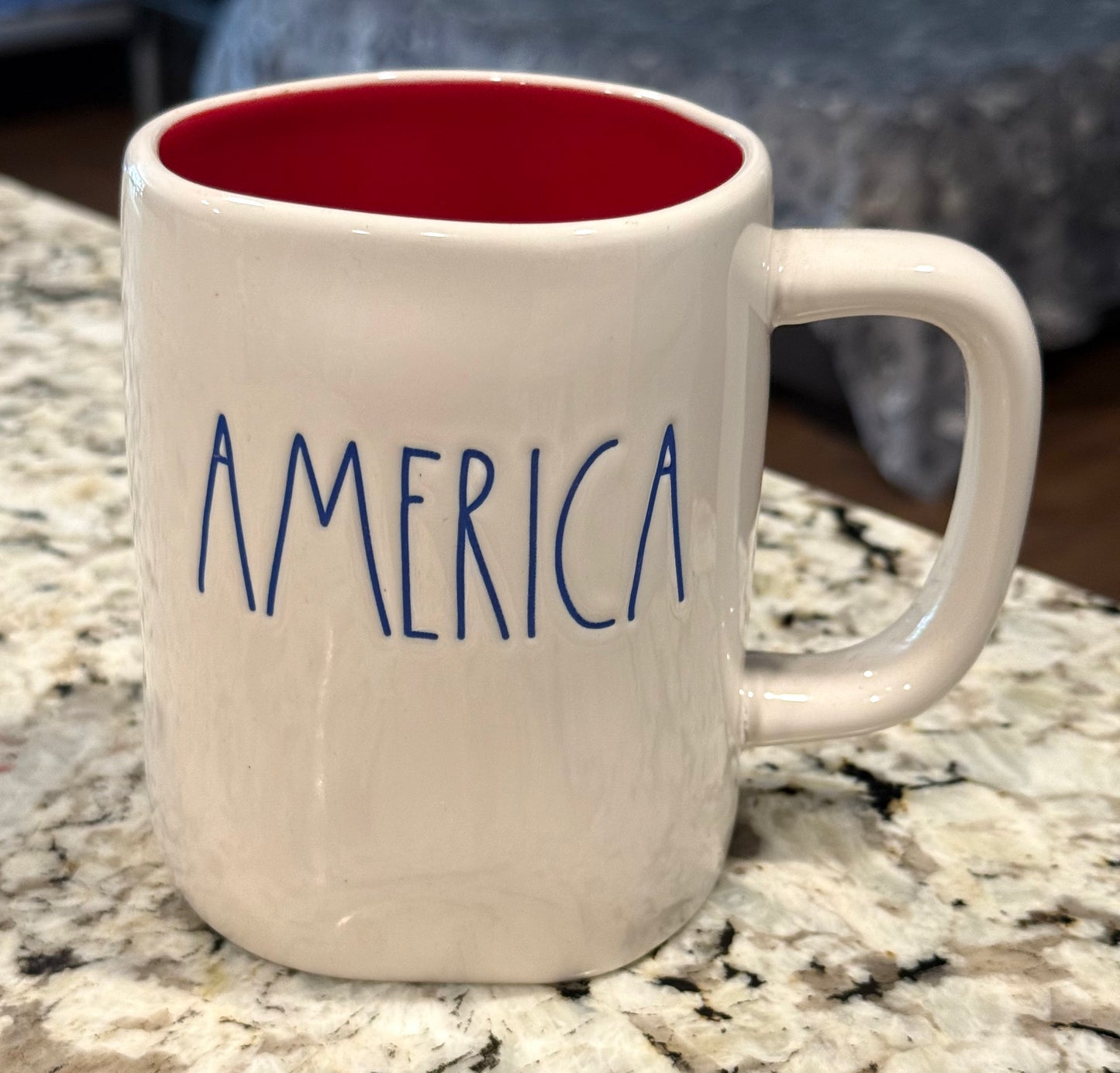 New Rae Dunn white ceramic coffee mug AMERICA