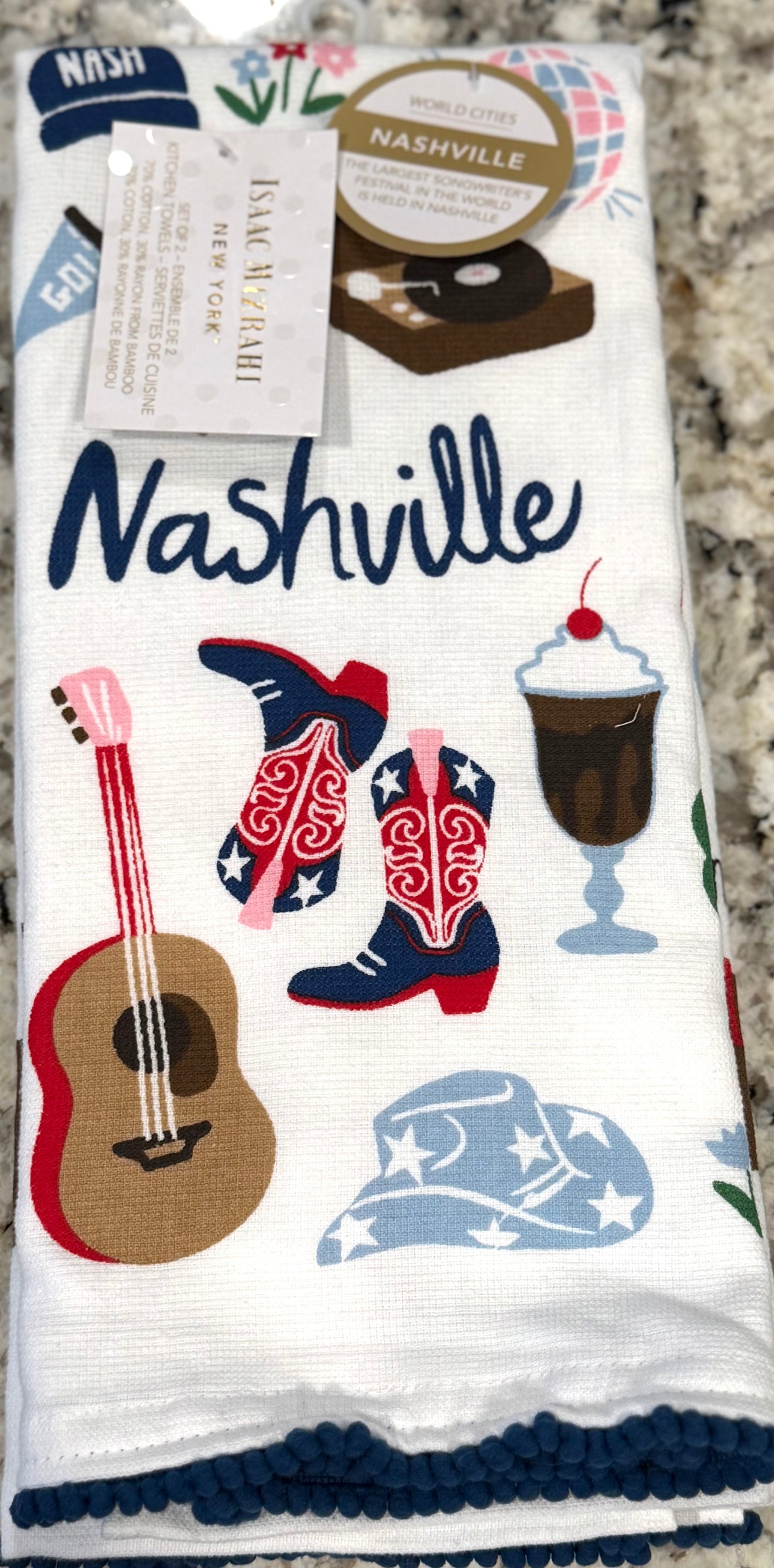 New 2-piece cotton blend dish towel set NASHVILLE