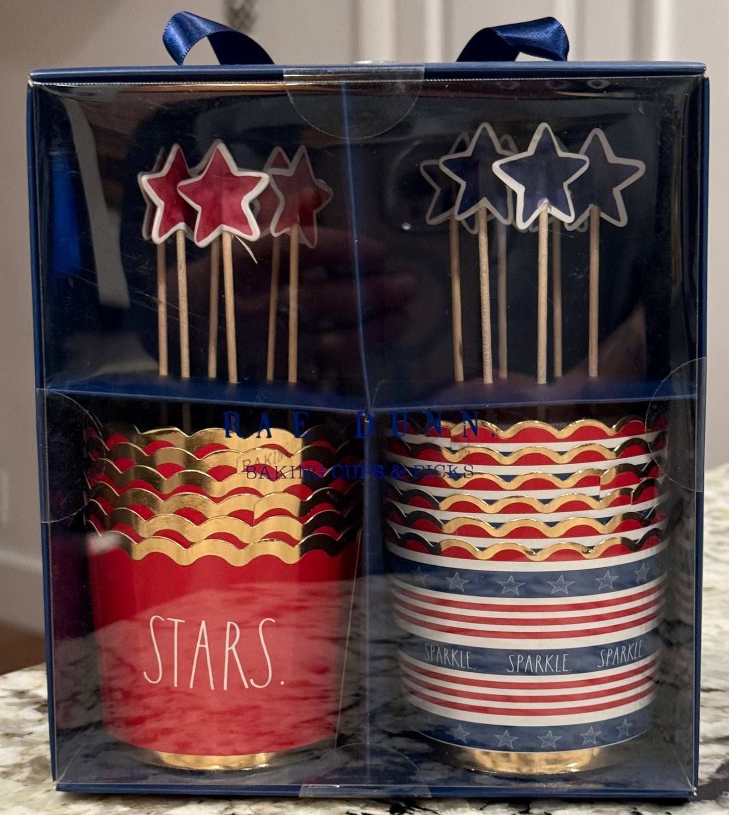 New Rae Dunn 4th of July Americana cupcake holders STARS.