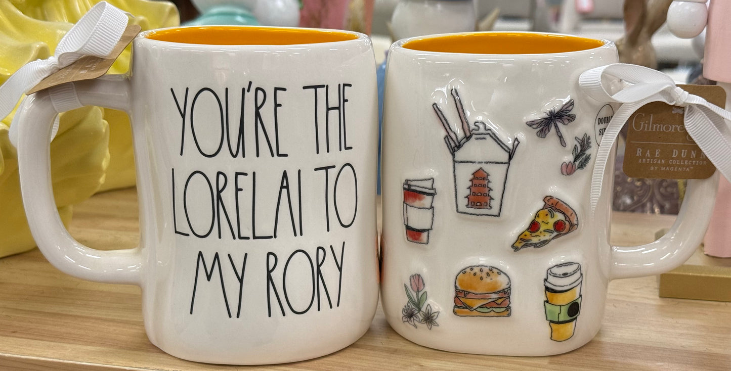 New Rae Dunn x Gilmore Girls ceramic coffee mug YOU’RE THE LORELAI TO MY RORY