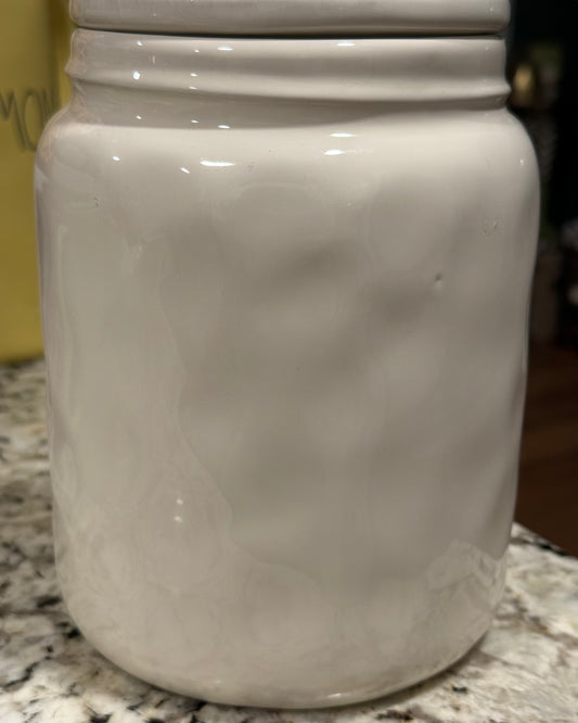 Rae Dunn white ceramic HAPPY EASTER egg print 8β canister/cookie jar