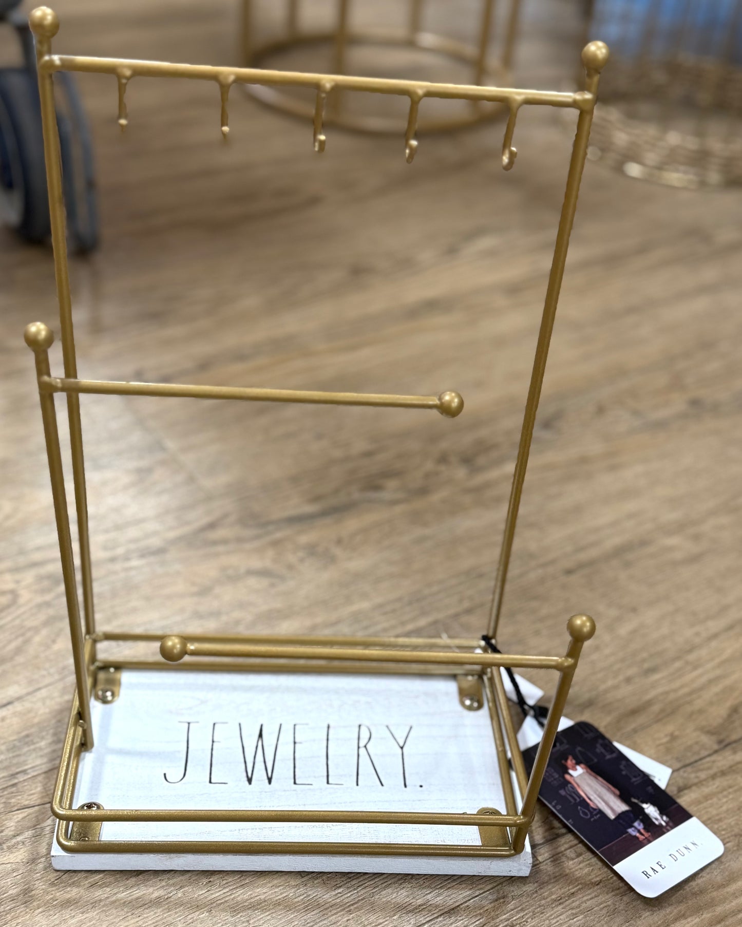 New Rae Dunn wood & metal JEWERLY storage rack
