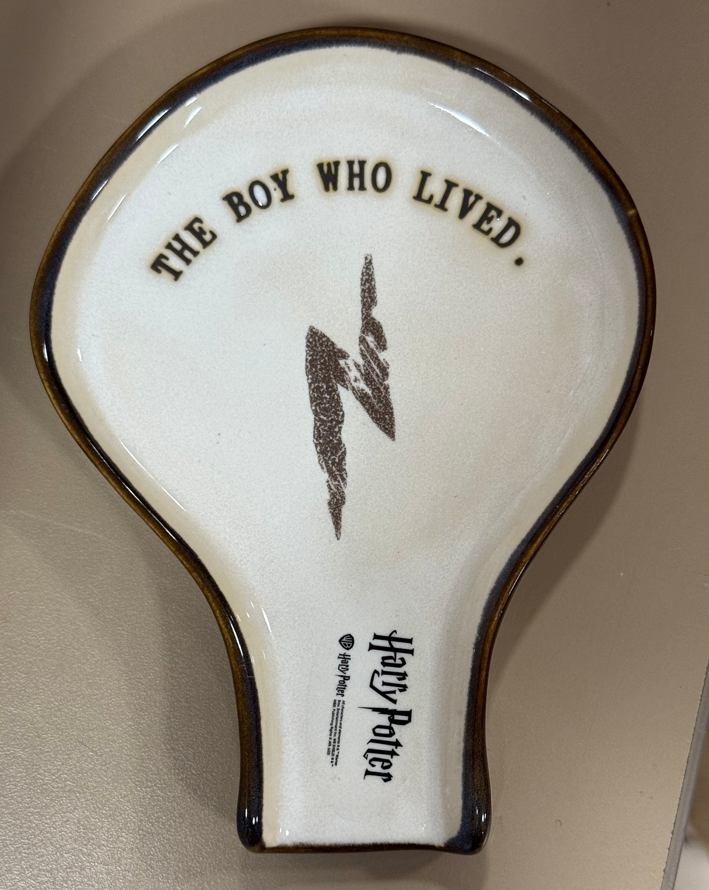 New Rae Dunn x Harry Potter ceramic spoon rest THE BOY WHO LIVED