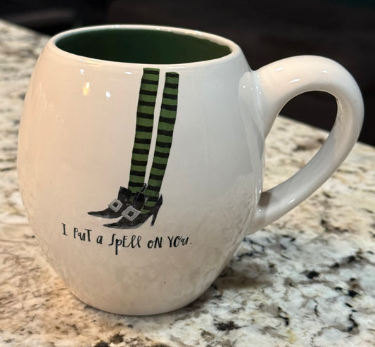 New Rae Dunn ceramic Halloween 3-piece ceramic  Witches Legs Collection coffee mug lot