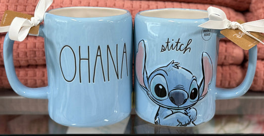 New Rae Dunn x Lilo & Stitch blue ceramic coffee mug STITCH