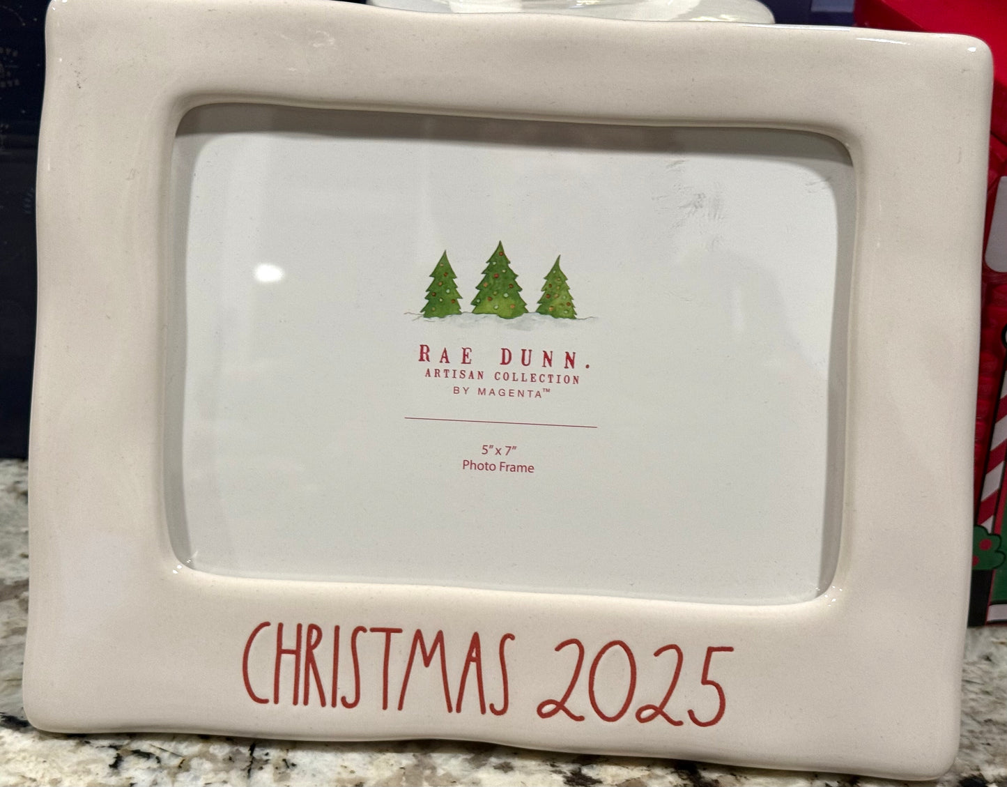 New Rae Dunn ceramic 5x7” photo insert Christmas 2025 picture frame