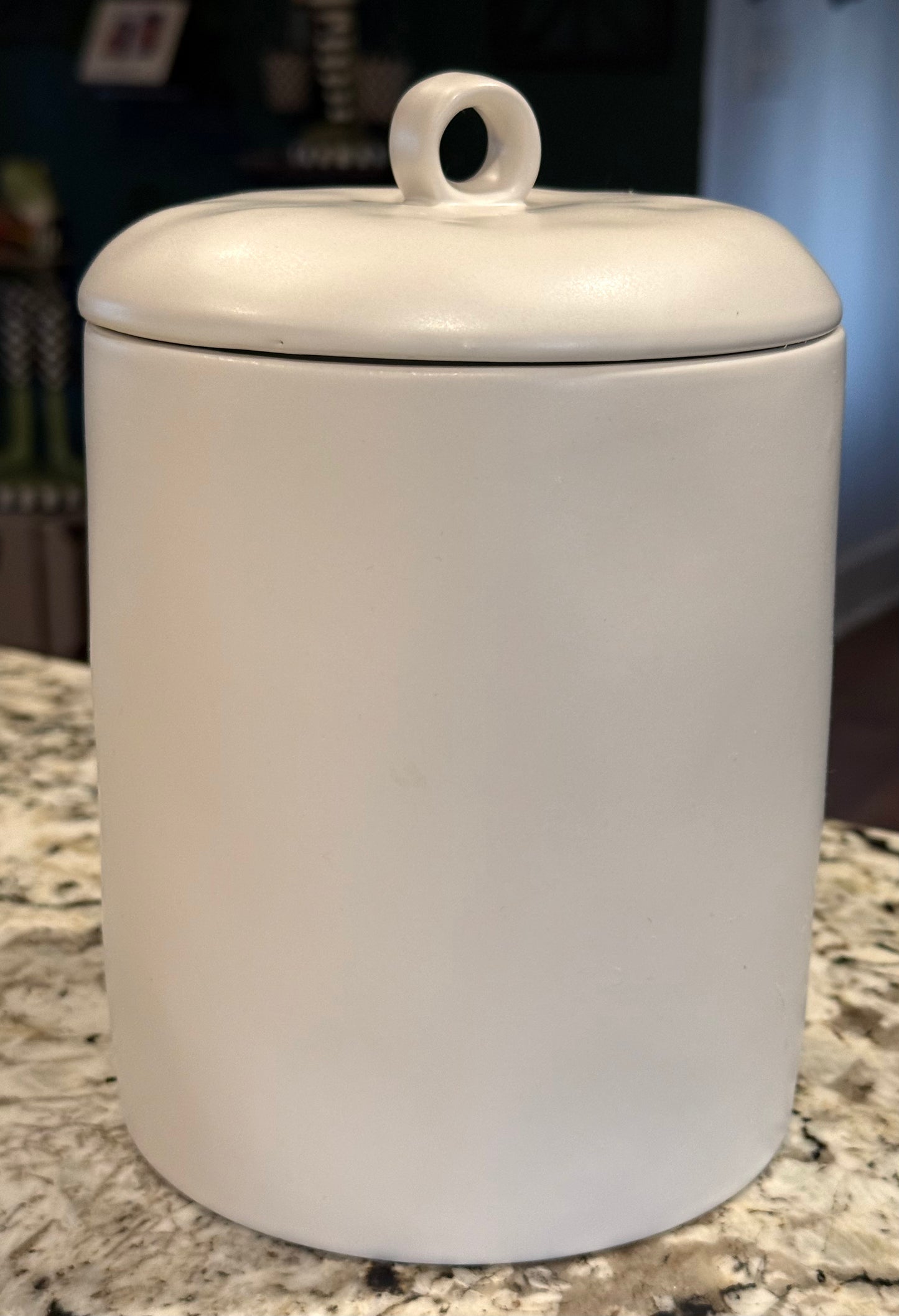 Rae Dunn rare retired style 8.5” white matte ceramic FLOUR canister