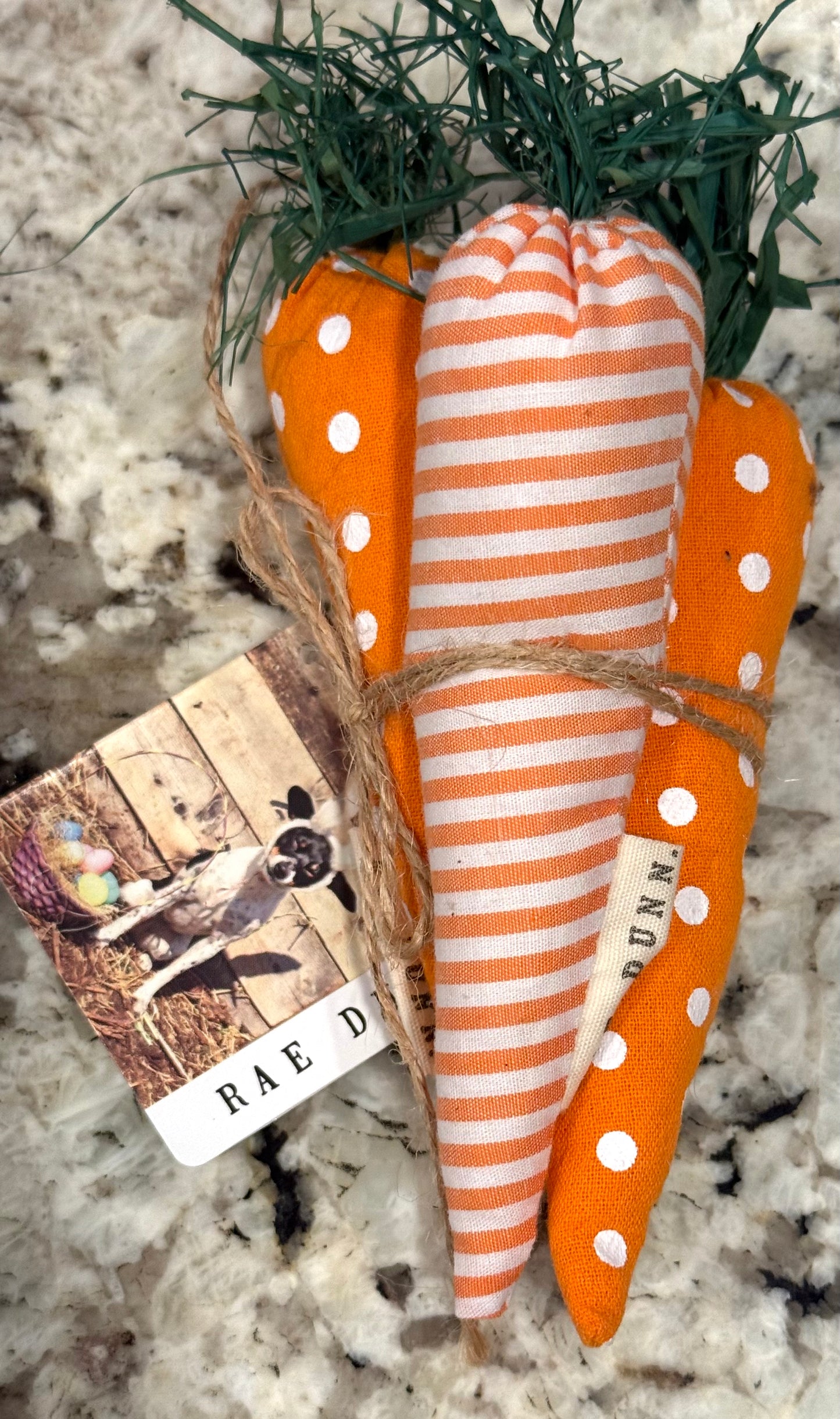 New Rae Dunn Easter carrot decor bunch (polka dot)