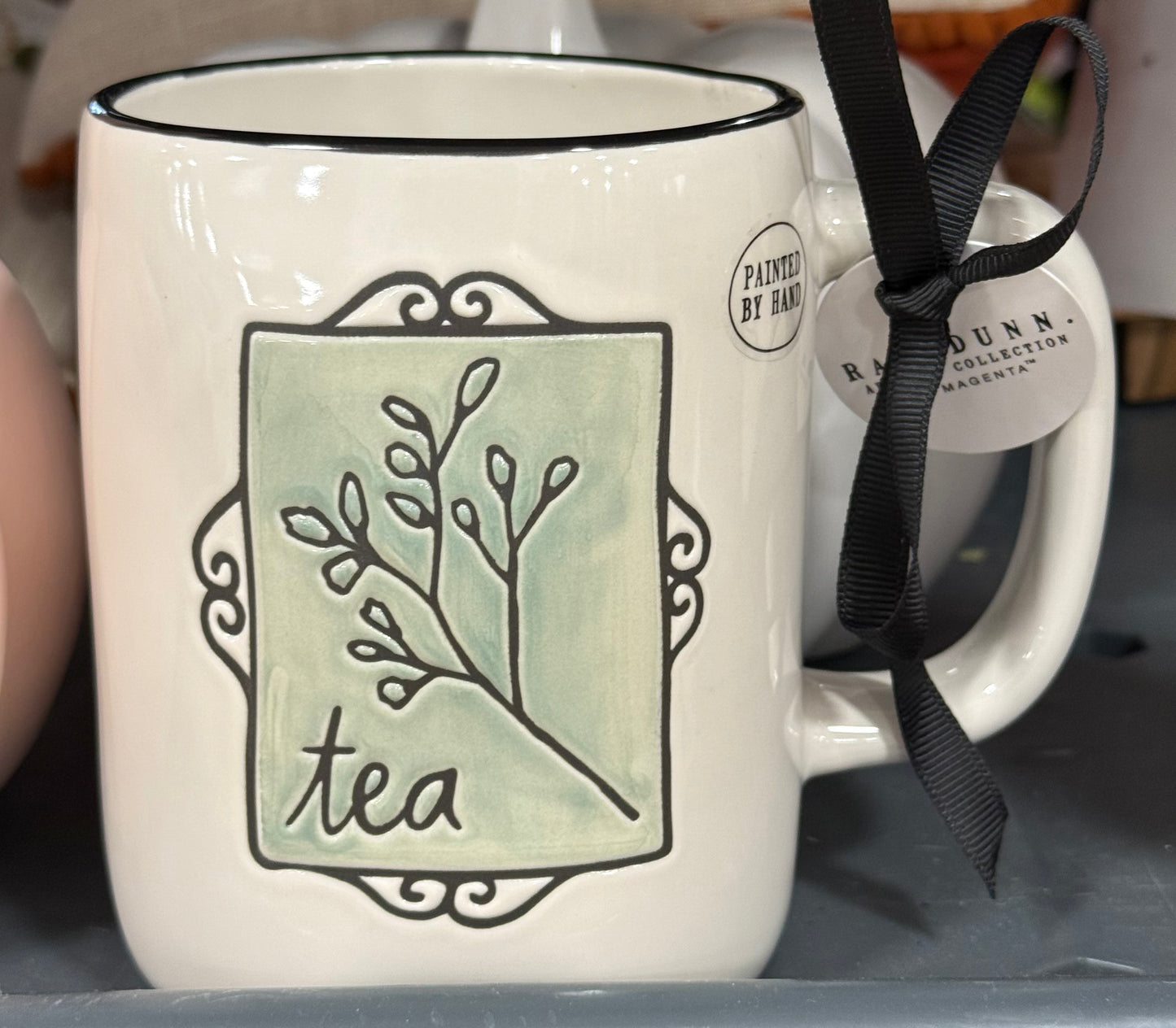 New Rae Dunn white ceramic coffee mug TEA