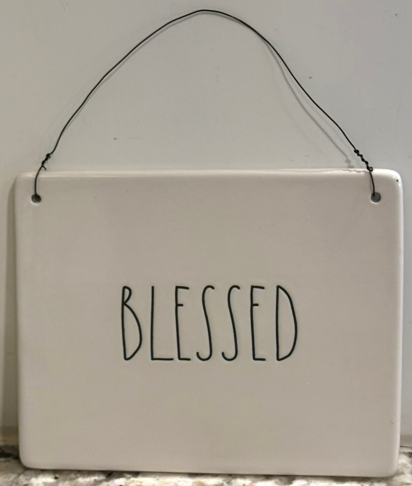 New Rae Dunn ceramic BLESSED wall sign 8x7.5