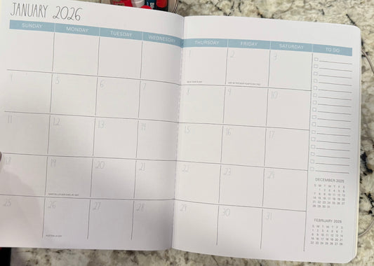 New Rae Dunn softback 2026 beige striped planner 8x10