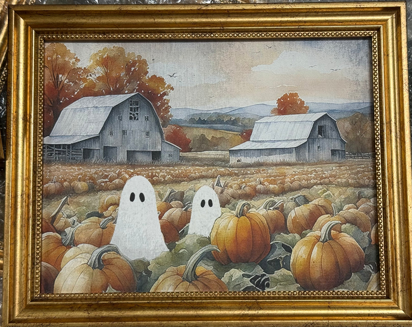 New viral Ghost Halloween picture wall decor pumpkin patch 10x8