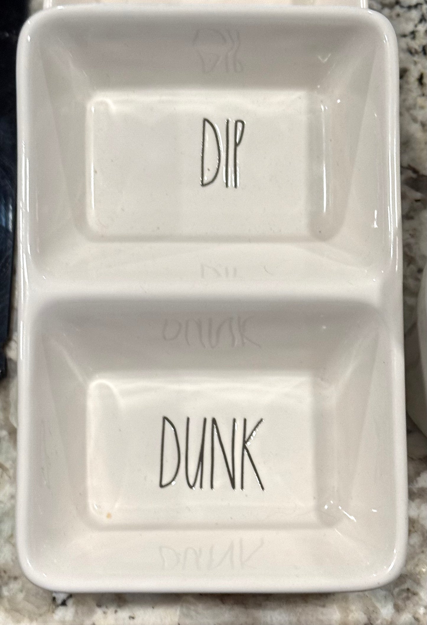 Rae Dunn white ceramic storage tray DIP/DUNK