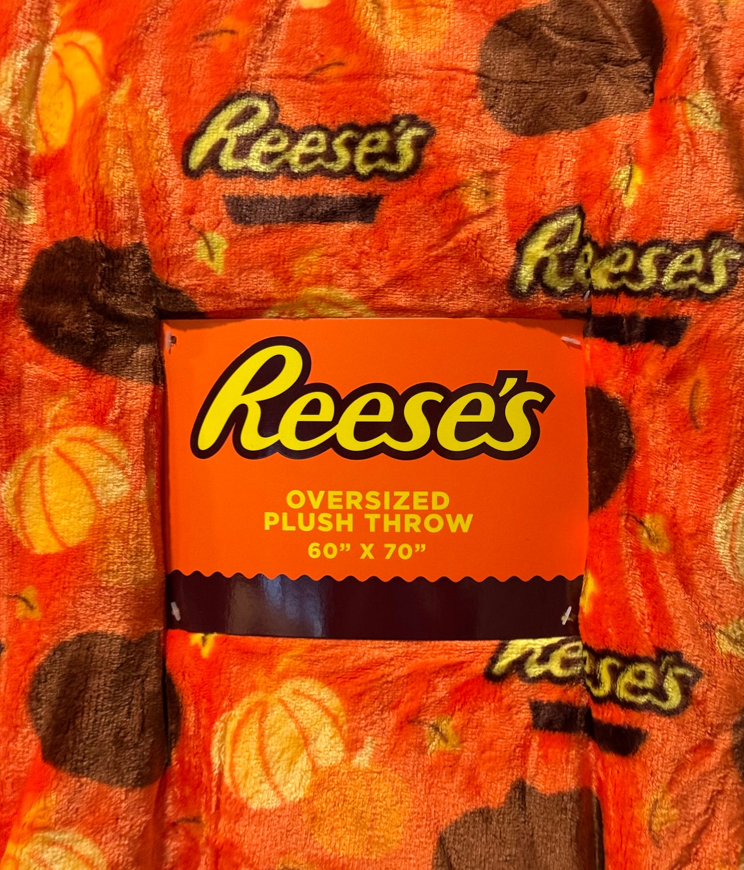 New oversized plush throw blanket bedding 60x70 Reese’s Cup pumpkin
