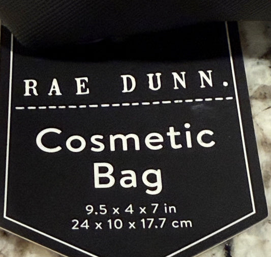 New Rae Dunn black LASHES & BROWS cosmetic bag