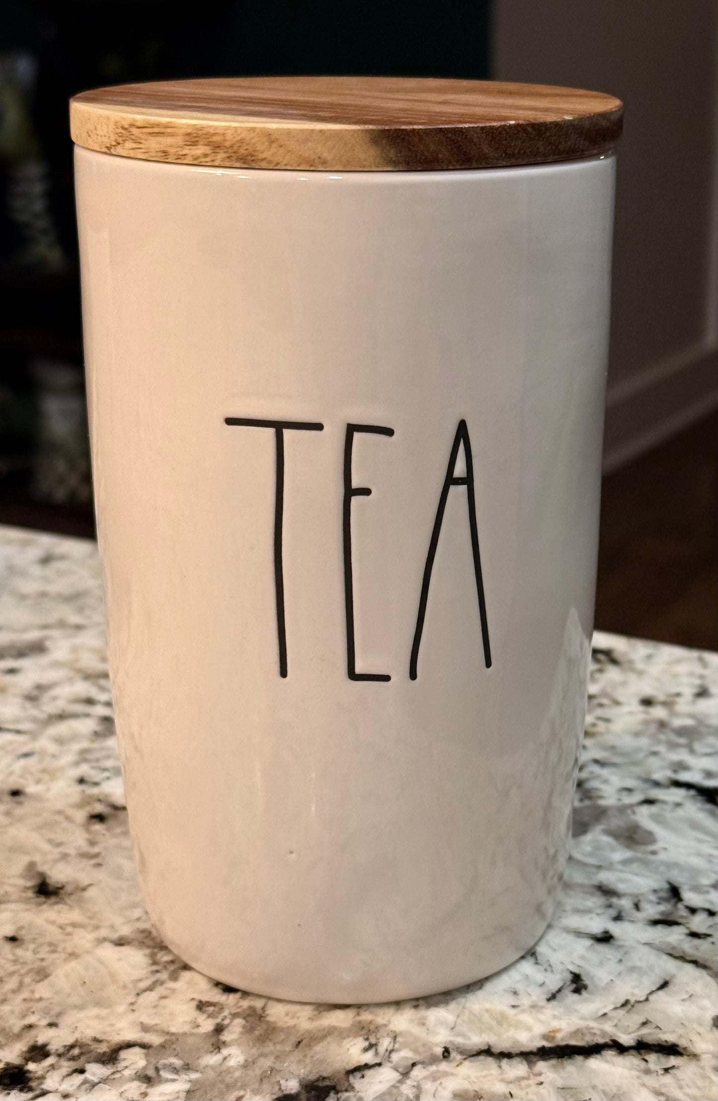 New Rae Dunn white ceramic cellar TEA 8”