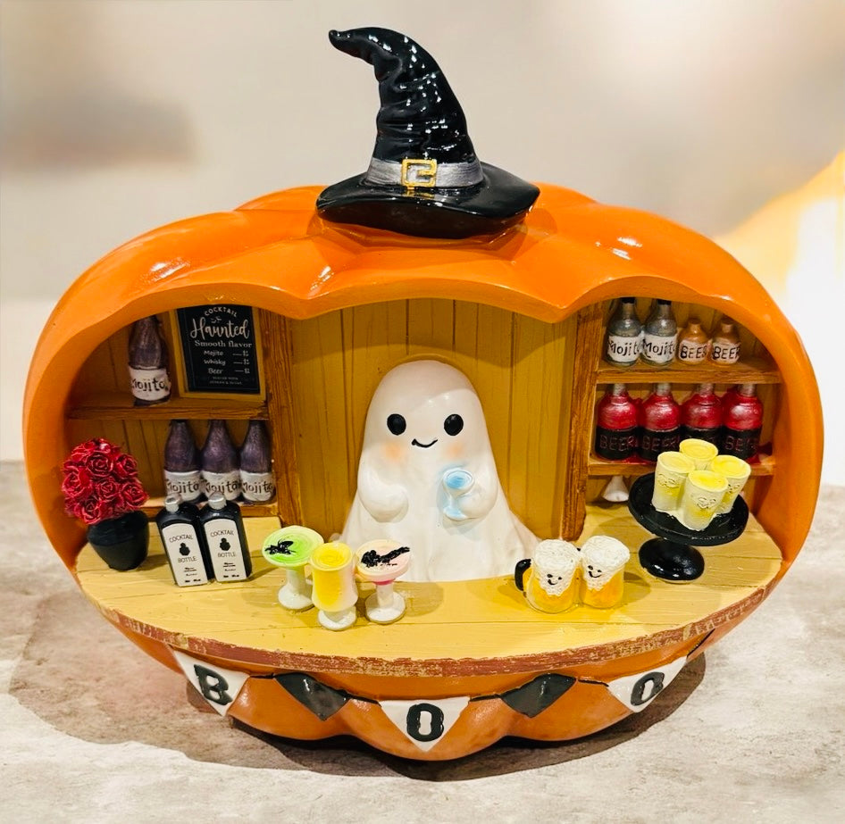New resin Halloween ghost pumpkin bar cart decor