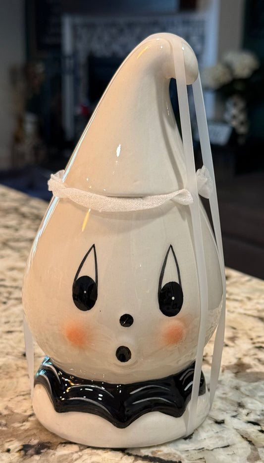 New Joanna Parker ceramic small Gus ghost Halloween 👻 cookie jar 7”