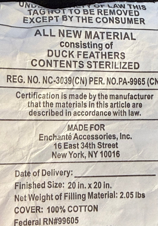 New Rae Dunn black Halloween throw pillow BOO! duck feather 20x20