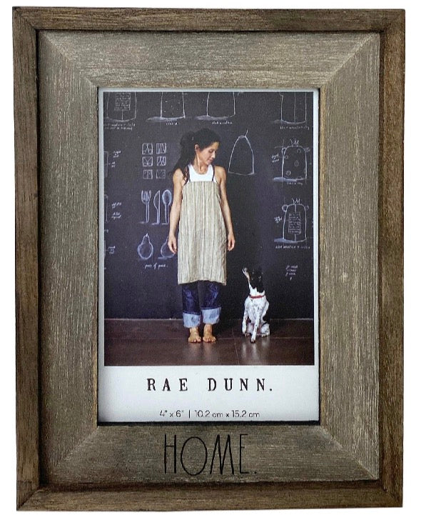 New Rae Dunn HOME 4x6 Dark Wooden Photo picture Frame