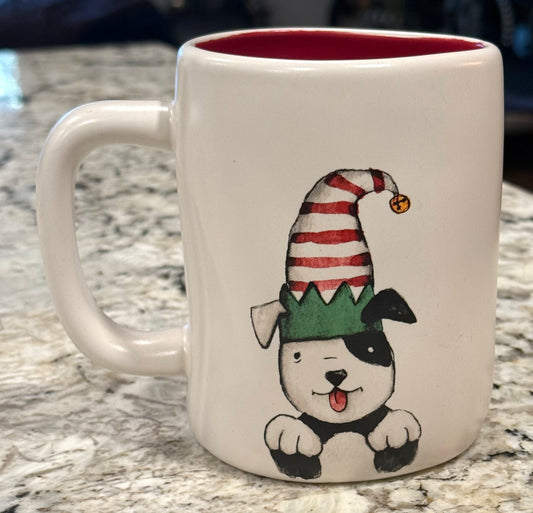 New Rae Dunn white ceramic Christmas coffee mug SANTA’S LITTLE HELPER