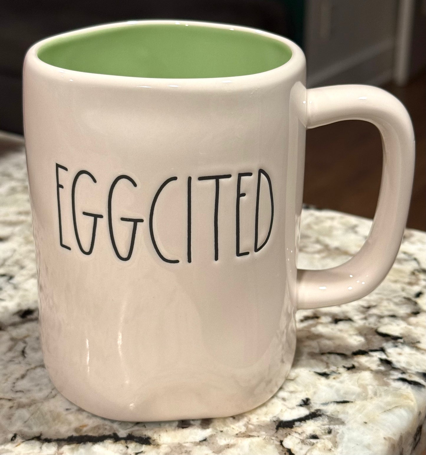 New Rae Dunn white ceramic coffee mug EGGCITED