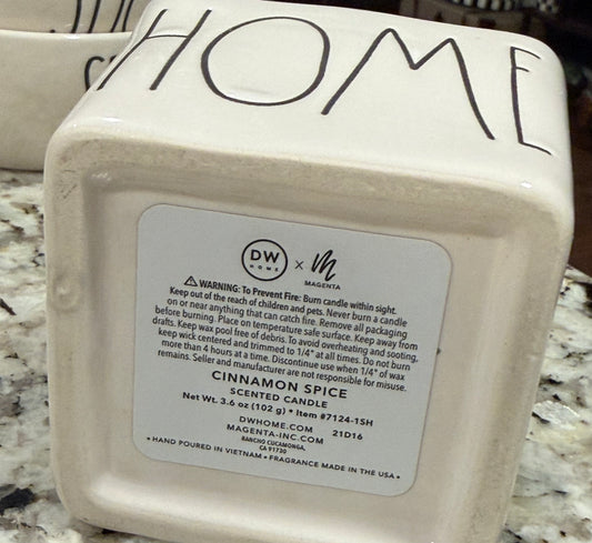 Rae Dunn white ceramic HOME small candle