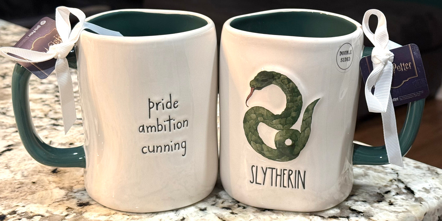 New Rae Dunn x Harry Potter white ceramic coffee mug SLYTHERIN