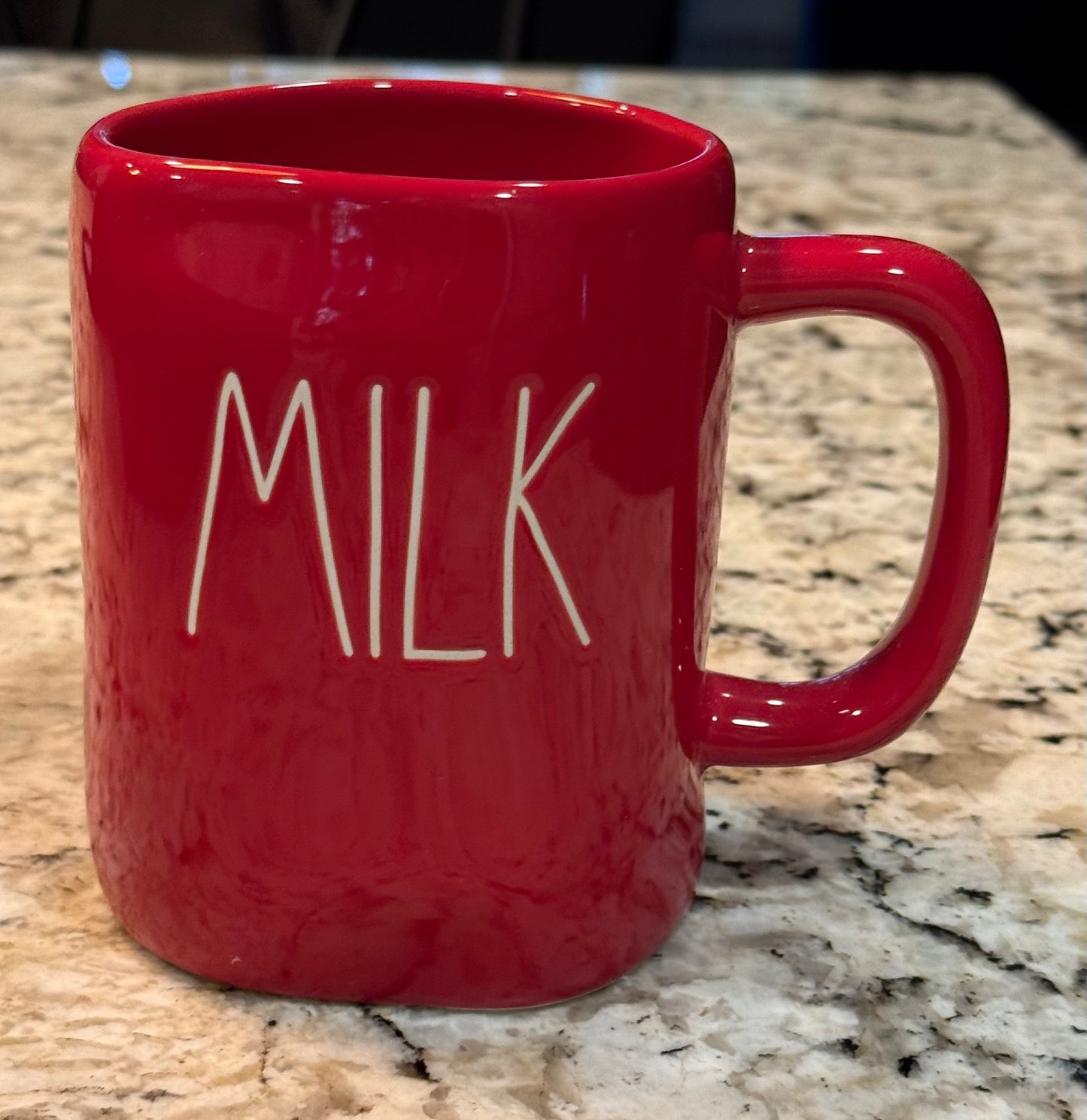 New Rae Dunn red ceramic coffee mug MILK