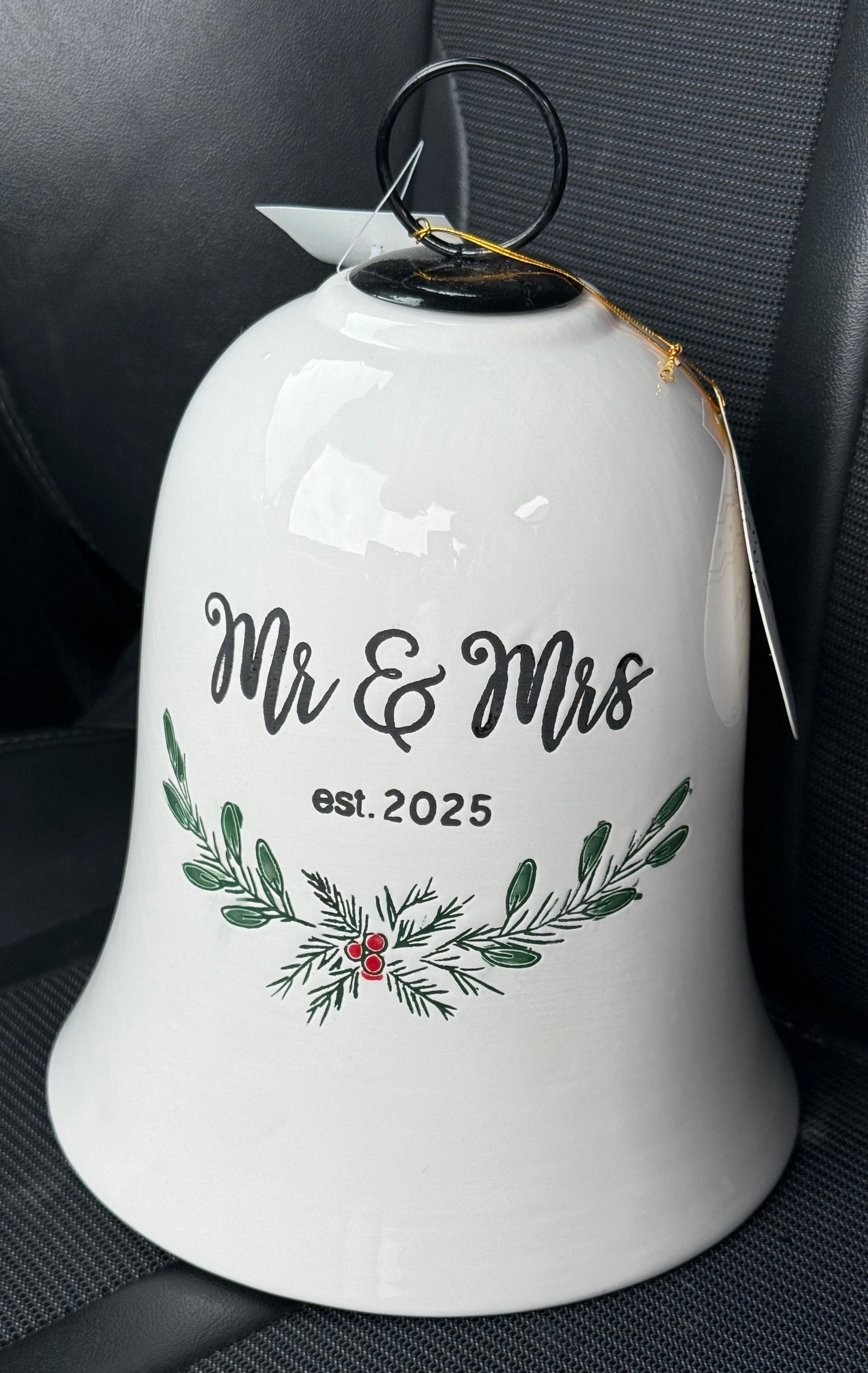 New ceramic Christmas bell 🔔 MR & MRS EST. 2025