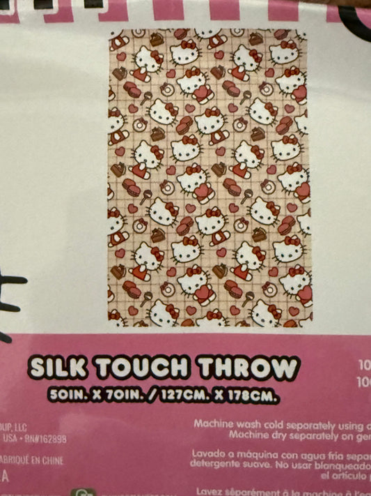 New fall Hello Kitty Pumpkin Pie & Donut fall plaid throw blanket 50x70