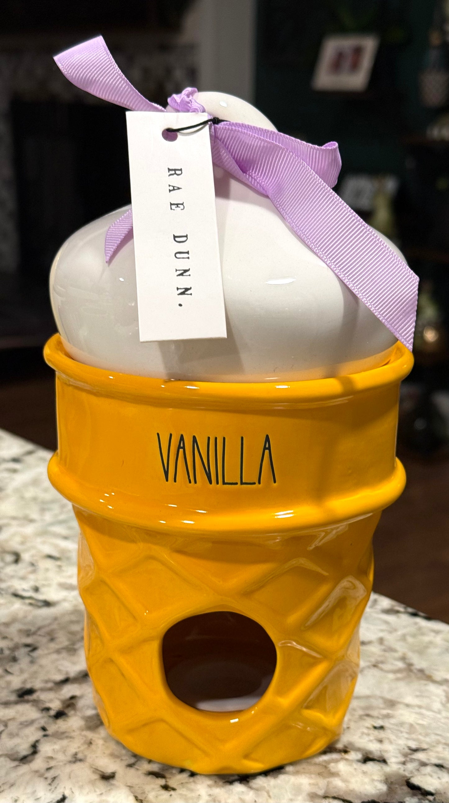 New Rae Dunn ceramic birdhouse ice cream cone VANILLA