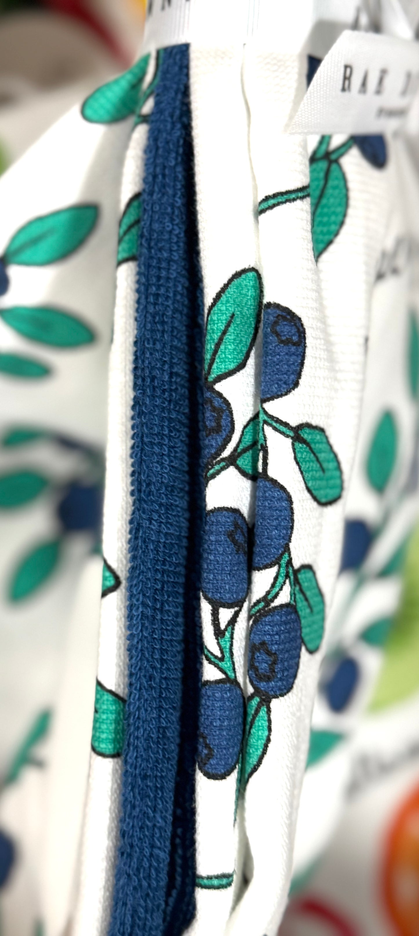 New Rae Dunn 3-piece kitchen dish towel set blueberry 🫐 print FEEL BEERY GOOD