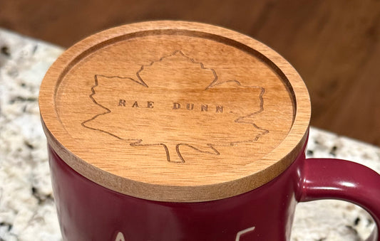 New Rae Dunn fall ceramic coffee mug with coaster lid APPLE CIDER