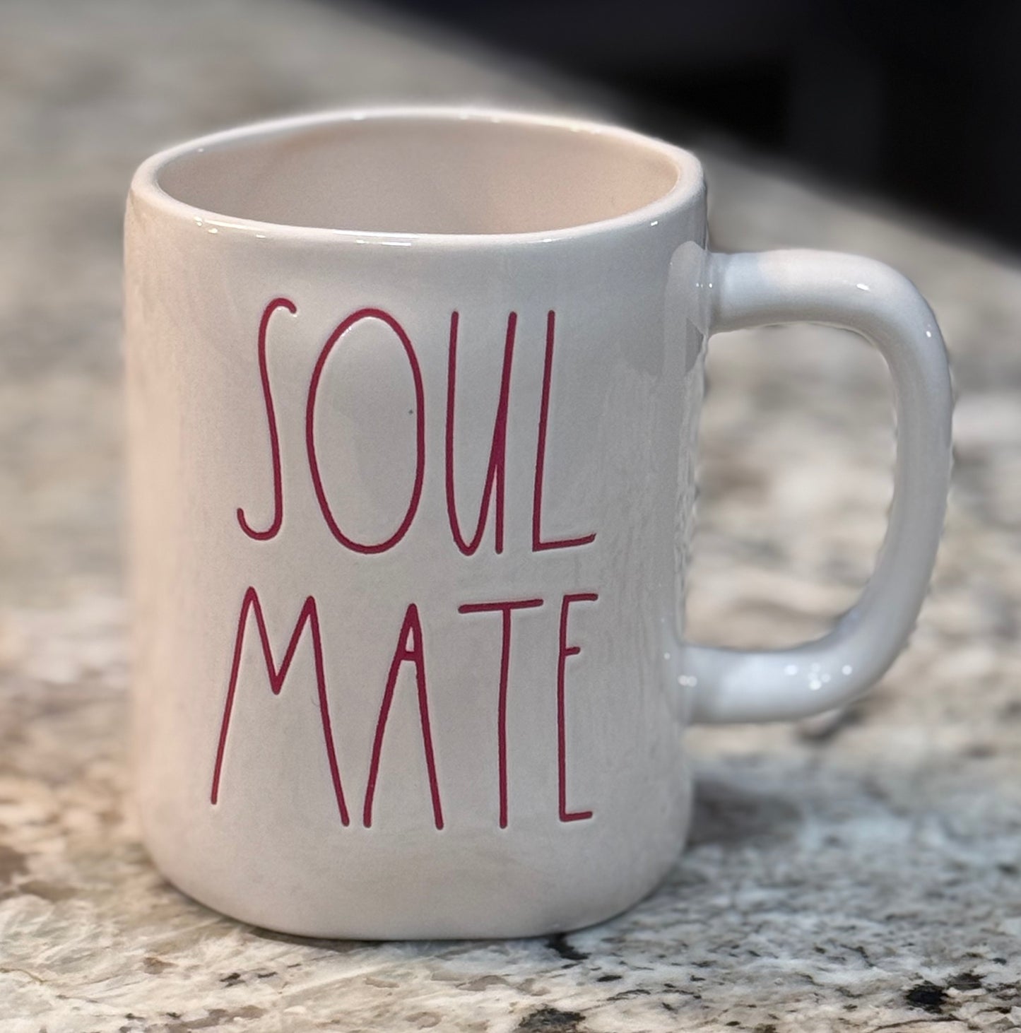 New Rae Dunn white ceramic coffee mug SOUL MATE