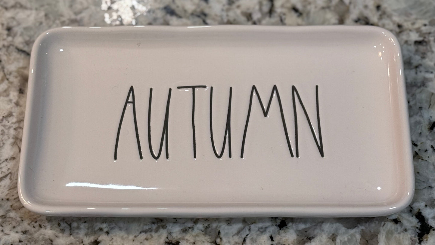 New Rae Dunn white ceramic AUTUMN serving plate