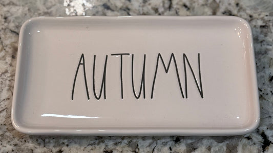 New Rae Dunn white ceramic AUTUMN serving plate